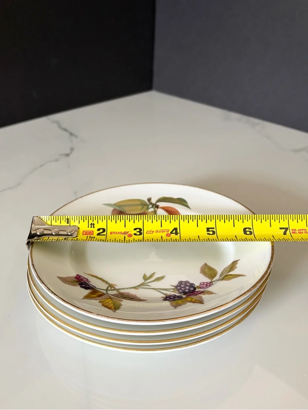 SET of 4 Evesham Bread or Dessert Plates by Royal Worcester